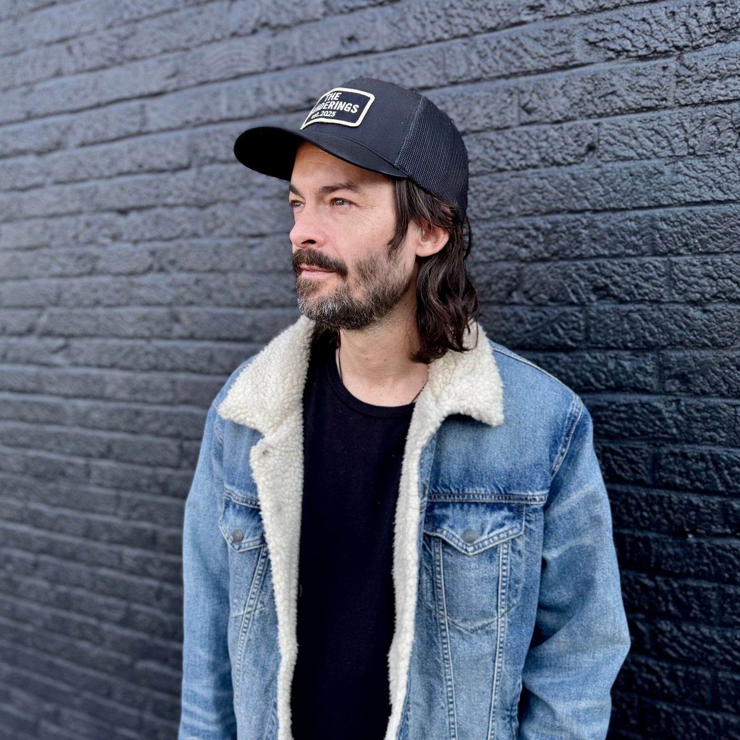 Black Trucker Hat W/ Black Patch