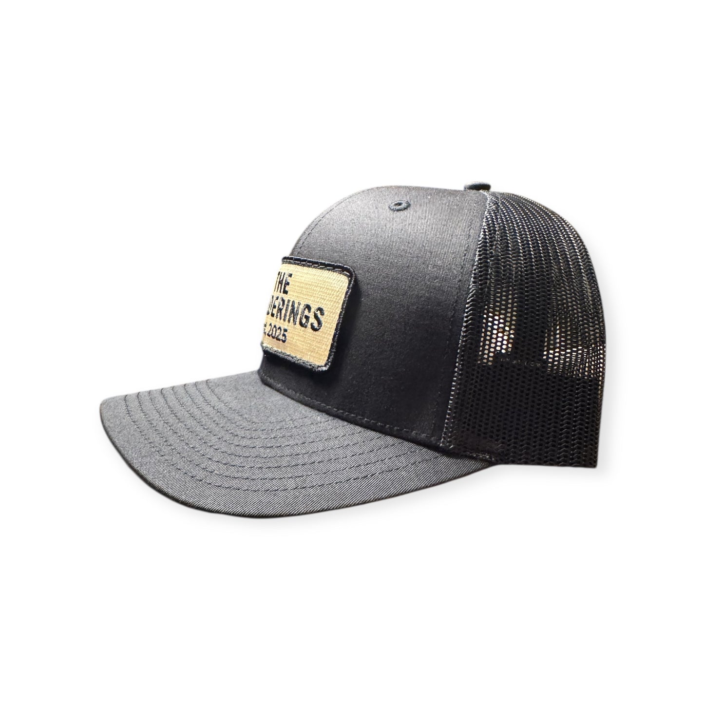 Black Trucker Hat W/ Cream Patch